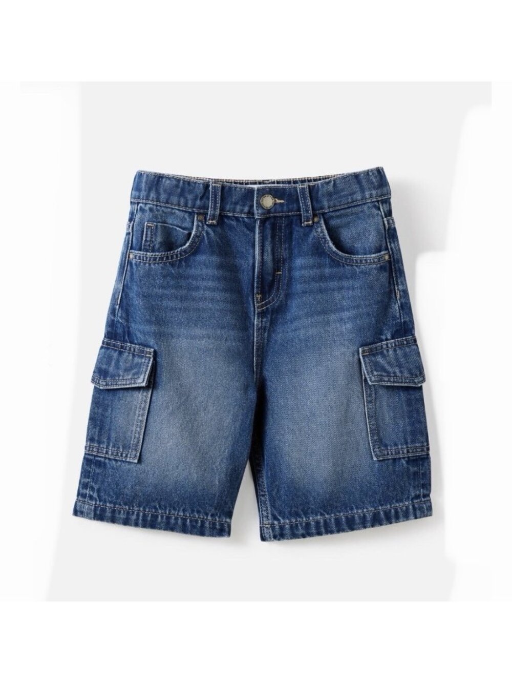 Cotton On Kids Super Baggy Denim Cargo Shorts 9-10